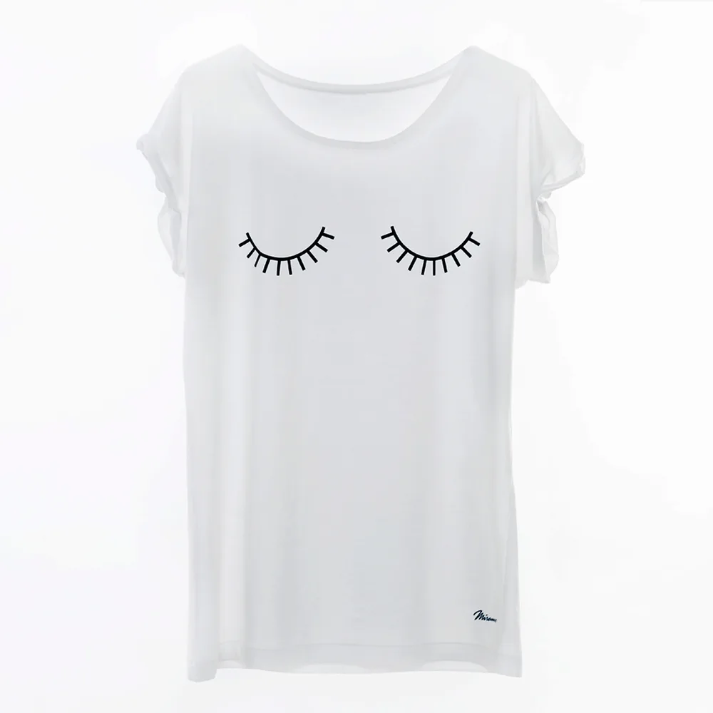 Camiseta Mírame · manga corta (blanca o negra, S-L)